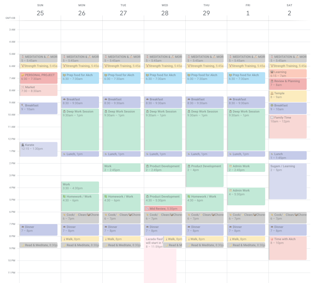 time blocking on google calendar